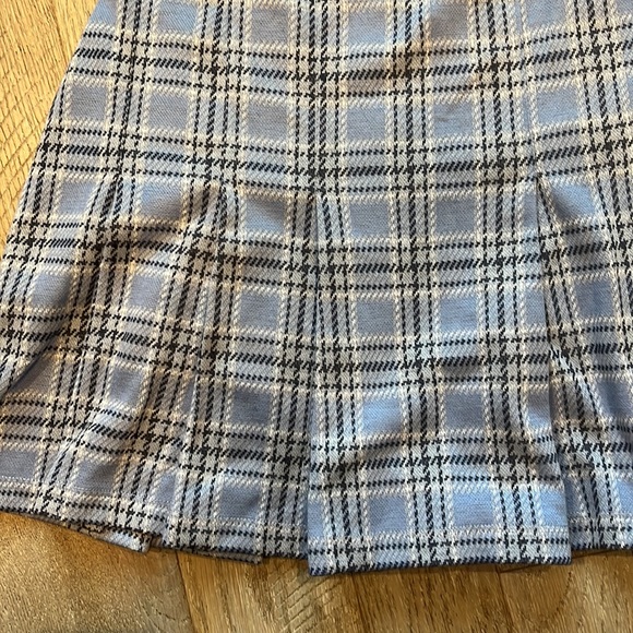 Honey Blue Multi Plaid Pleated Skater Mini - Picture 6 of 6